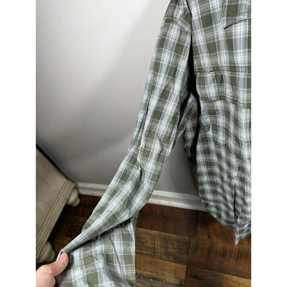 TIMBERLAND Mens Button Down Check Shirt XL Blue Tan - Picture 2 of 7